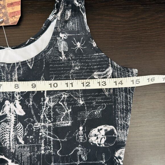 Affliction Dress Women Small Skeleton Bones Print Iggy Punk Tank Halloween NEW - Picture 6 of 7